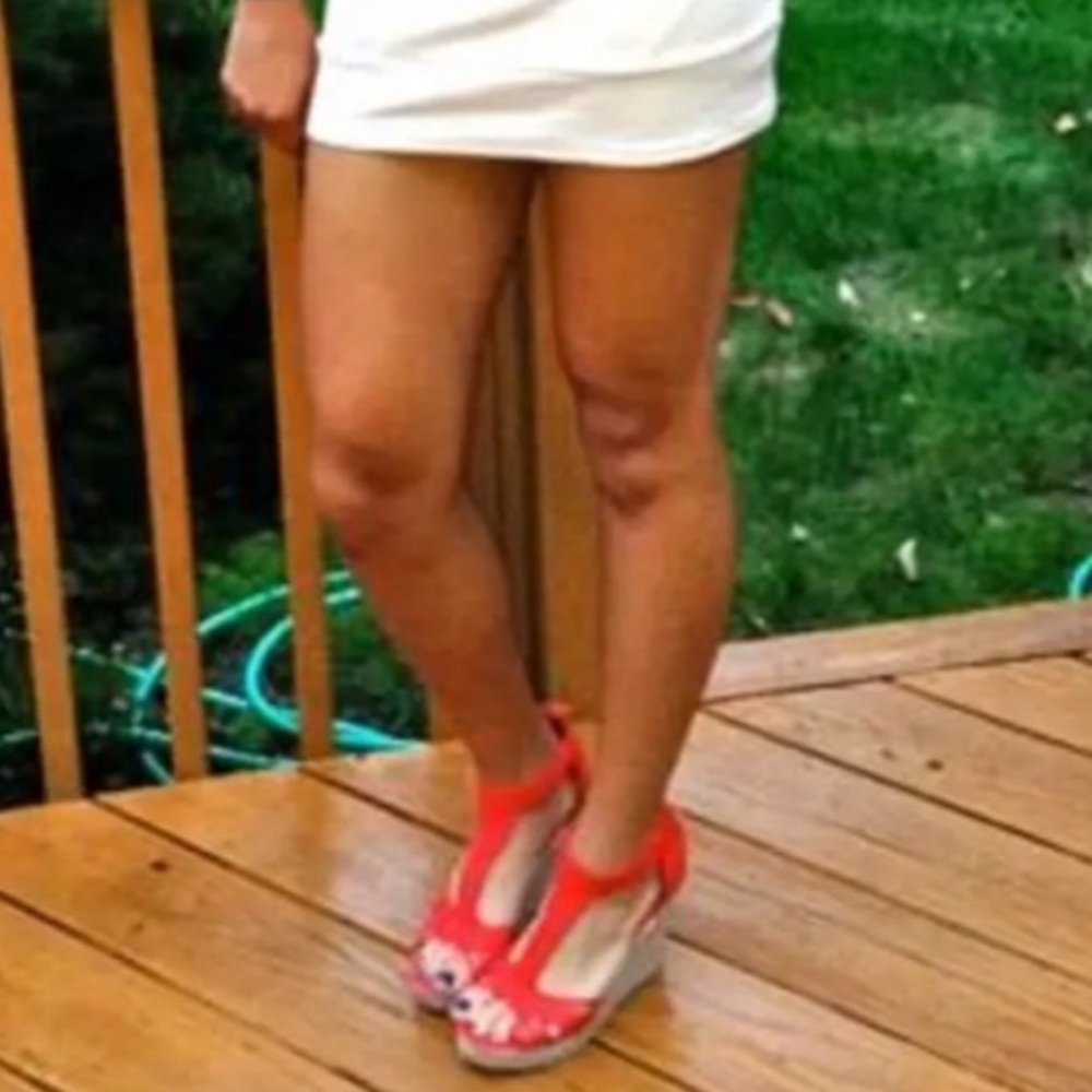 Steve Madden Red Braided T-Strap Heels - Picture 13 of 13
